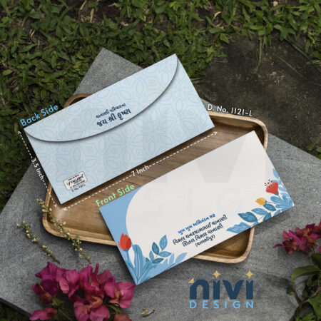 Blue and White Colour Floral Theme Money Gift Cover D No 1121